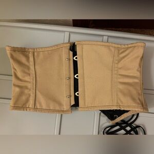 Like new Orchard Corset Steel Boned Underbust Wasp Corset cotton size 24 beige